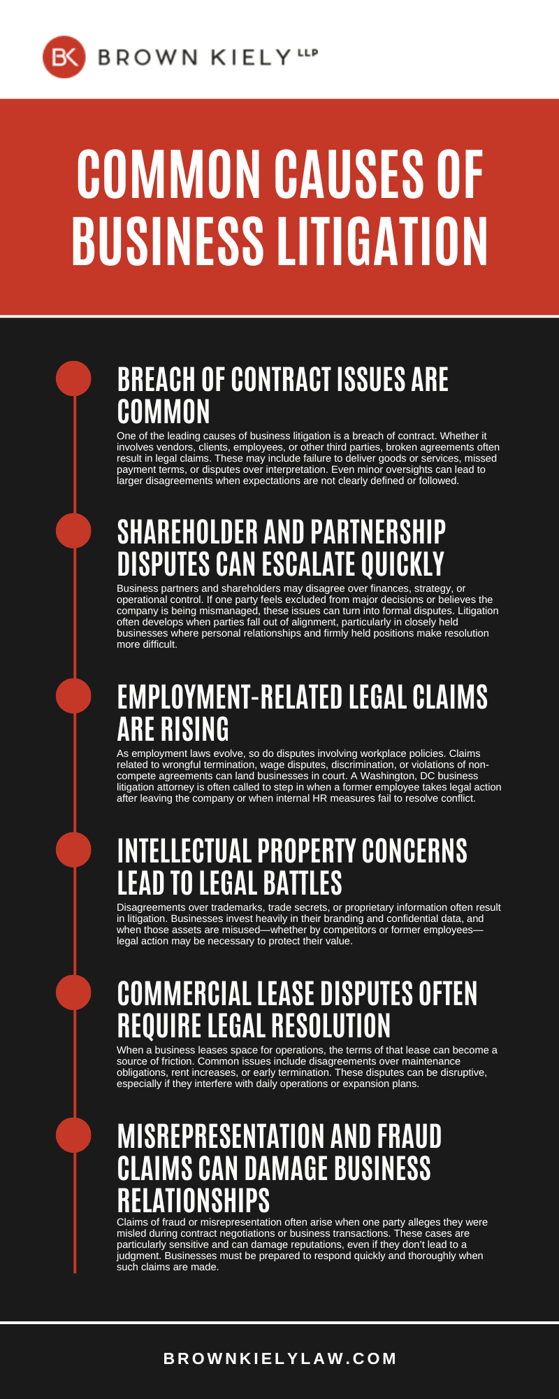 Common Causes Of Business Litigation Infographic